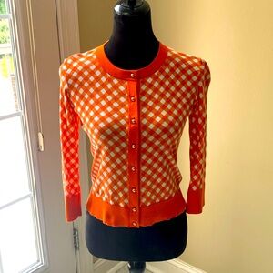Orange and white Kate Spade Cardigan Sweater XS